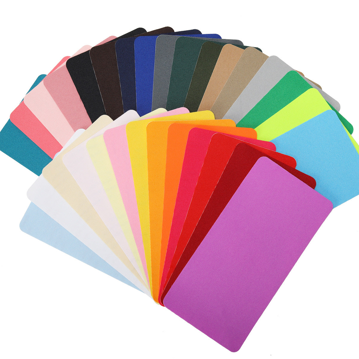 Wholesale Colorful rectangular random cut imitation denim patches